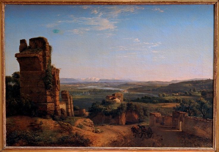 Le pont de la Mulatière depuis les acqueducs romain, près des hauteurs de Saint-Just / Michel Grobon, 1806. Huile sur toile