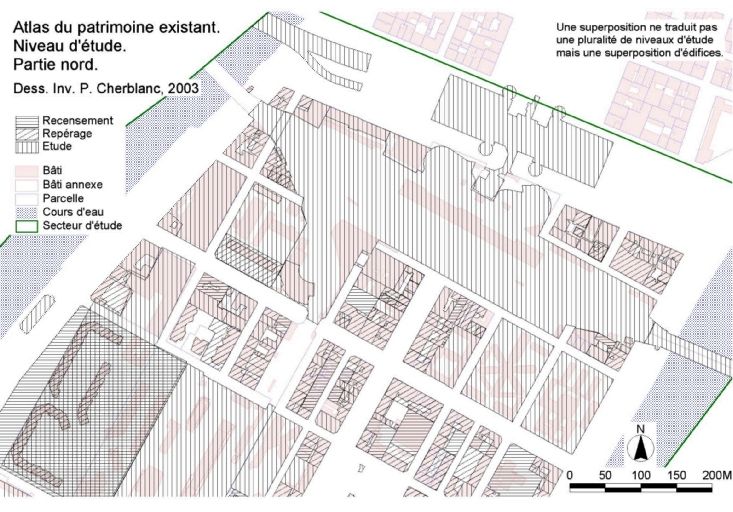 Atlas du patrimoine existant. Niveau d'étude. Partie nord