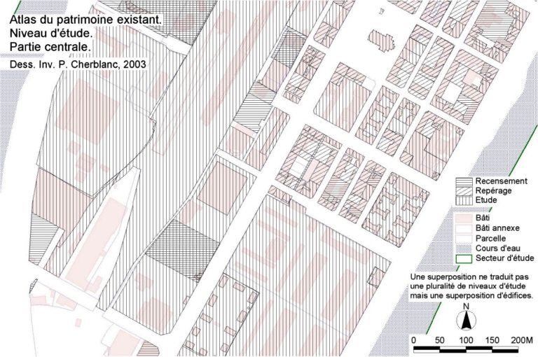 Atlas du patrimoine existant. Niveau d'étude. Partie centrale