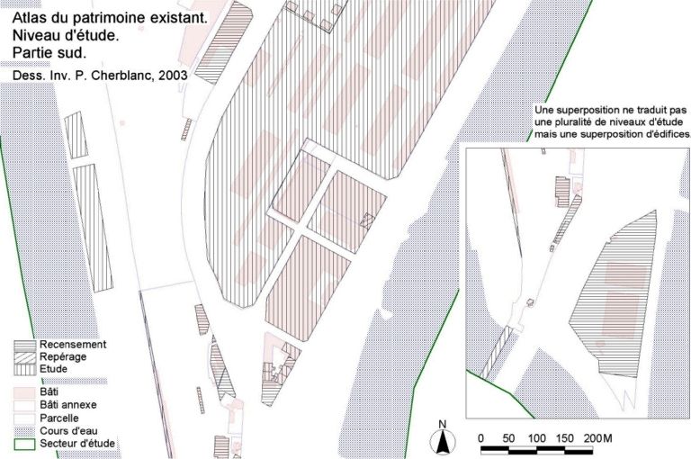 Atlas du patrimoine existant. Niveau d'étude. Partie sud