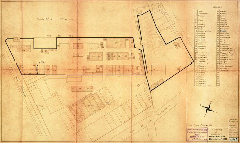Plan de localisation du site en 1955