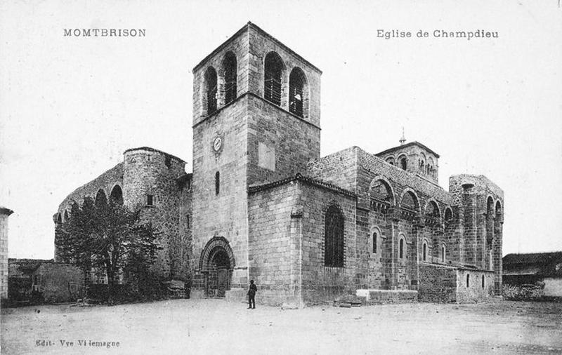 MONTBRISON. Eglise de Champdieu. Edit. Vve Villemagne. IMP B&G LYON (cachet rond).