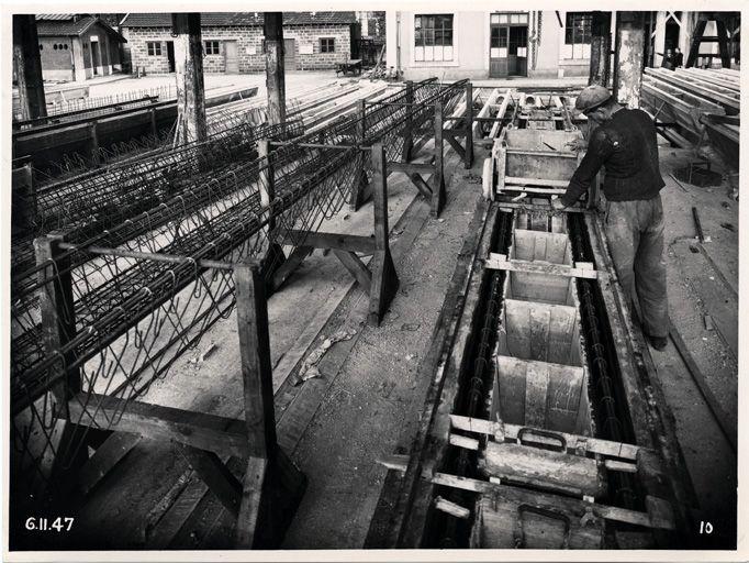 Construction de la halle : coulage du béton