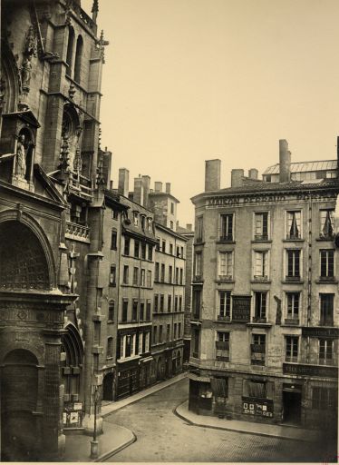 Place Saint-Nizier, angle sud-est, par Louis Froissart, 1856.