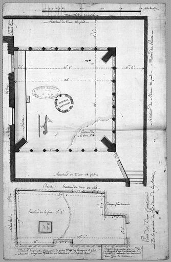 Plans des deux cimitières de la paroisse de Notre-Dame de la Platière, par Charles-Antoine Roche et Cire Decrénice, 1777-1778.