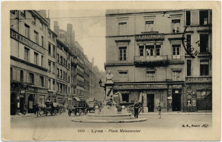 Lyon. Place Meissonnier, carte postale, 1910.