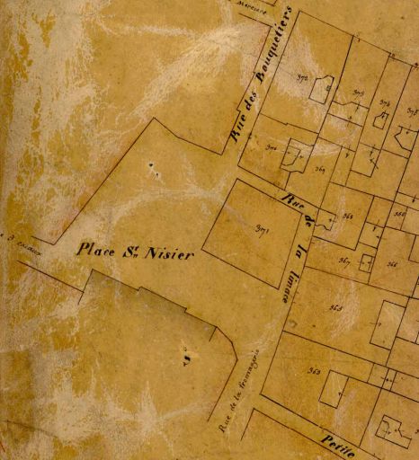 Plan, extrait du plan cadastral levé en 1831, section F.