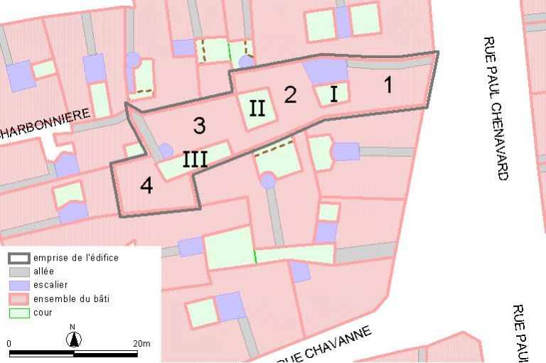 Plan-masse, d'après le système urbain de référence, version 1999.