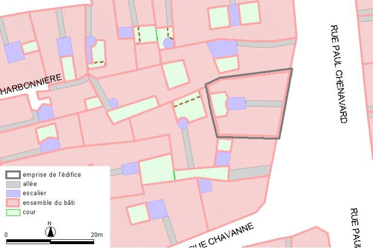 Plan-masse, d'après le système urbain de référence, version 1999.