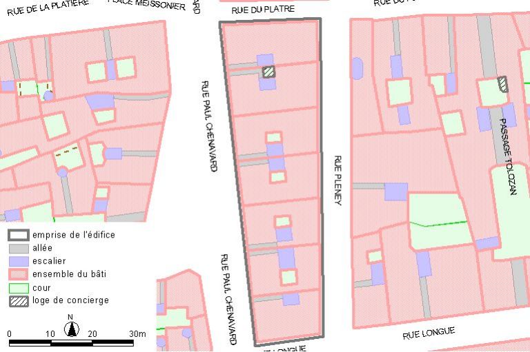 Plan-masse, d'après le système urbain de référence, version 1999.