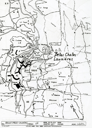 Plan de situation d'après le plan cadastral, 1992, tableau d'assemblage.