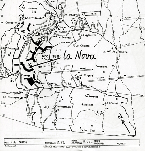 Plan de situation, d'après le plan cadastral, 1992, tableau d'assemblage.