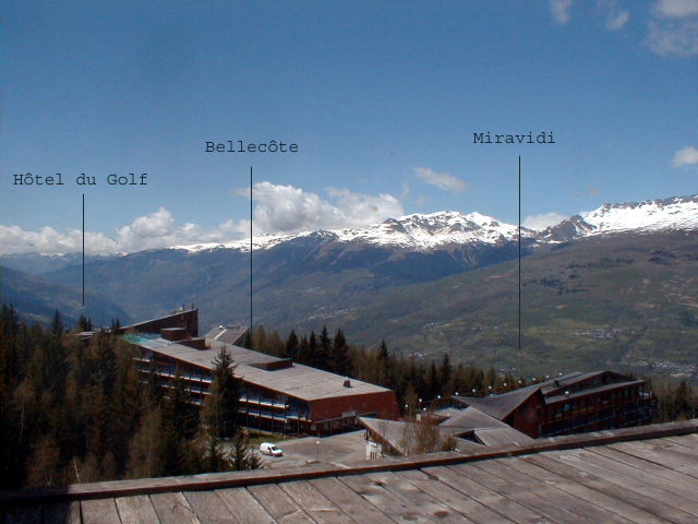 Implantation des trois immeubles, Hôtel du Golf, Bellecôte et Miravidi.