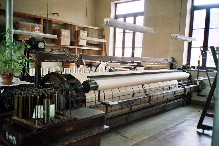 Ourdissoir horizontal, atelier de préparation des fils au premier étage