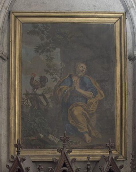 Ensemble de 2 tableaux (en pendant) : La Madeleine repentante, Le Reniement de saint Pierre