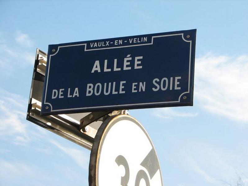 Plaque : allée de la boule en soie