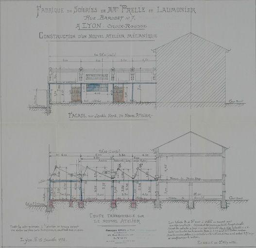 Coupe transversale sur le nouvel atelier, 1926
