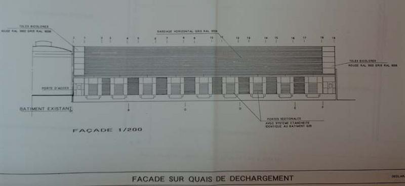 Plan de façade sur quai de déchargement, Ciapem