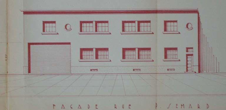 La torréfaction du rhône ; surélévation d'un étage d'entrepôt ; façade sur rue (1955)