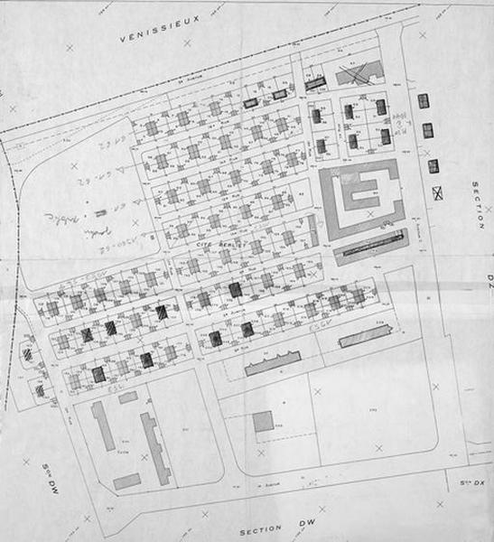 Plan cité Berliet (archive Fondation Berliet)