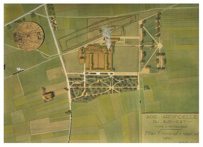 Plan général usine et cité (éch. 1/2000) Soie artificielle du sud-est