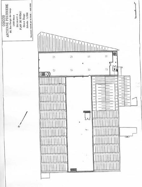 Plan de niveau, bâtiment A 2ème étage, éch. 1/350, document réalisé par la D.M.M.