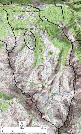 Situation de la station dans la commune. D'après la carte IGN, 1 : 25000