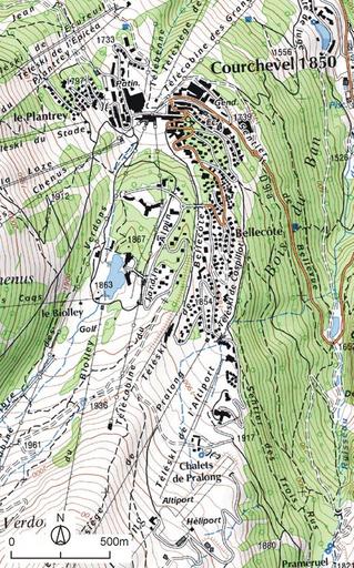 Plan de la station. D'après la carte IGN, 1 : 25000