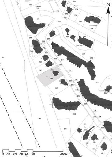 Plan masse. Extrait du plan cadastral