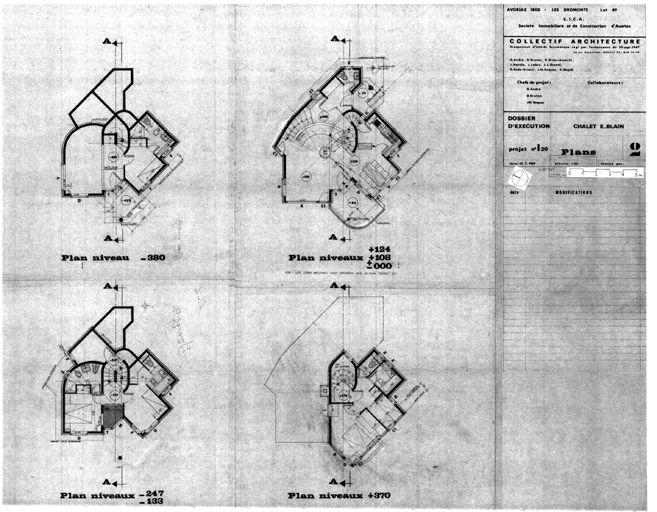 Plans de chaque niveau / Collectif Architecture, juillet 1969 (AC Morzine)