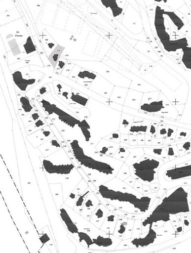 Plan masse. Extrait du plan cadastral