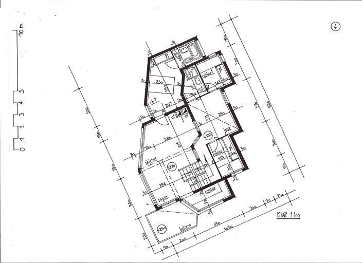 Second projet / J. Labro, 1987. Plan de l'étage / C. Marullaz