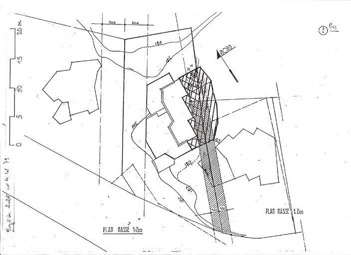 Second projet / J. Labro, 1987. Plan masse