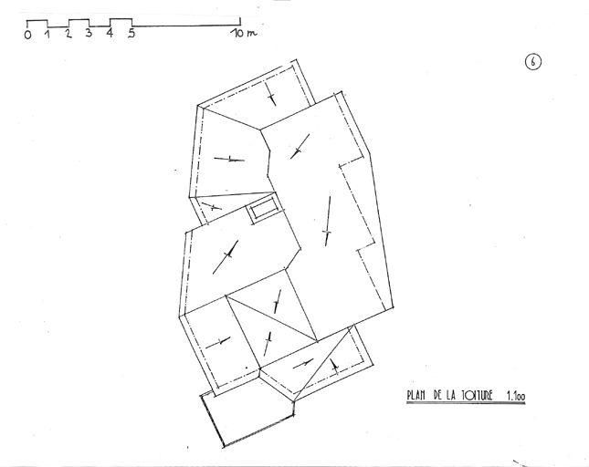 Second projet / J. Labro, 1987. Plan de toiture