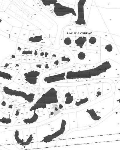 Plan masse. Extrait du plan cadastral