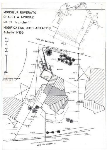 Chalet Roverato. Modification d'implantation / Claude Marullaz, mai 1988 (A. privées J. Labro)