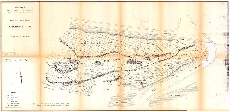 Plan de situation du lot 66. Plan du lotissement d'Avoriaz / A. Dumont, novembre 1965 (A. privées J. Labro)