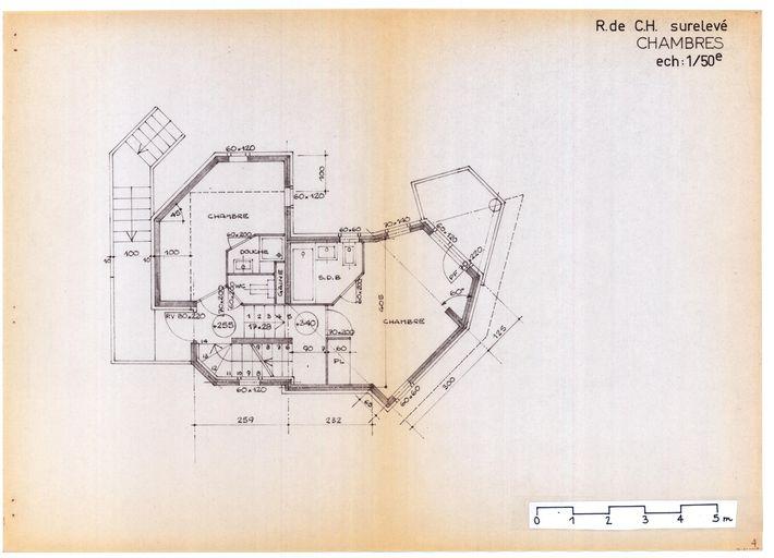 Plan du rez-de-chaussée surélevé / J. Labro, 1979 (A. privées J. Labro)