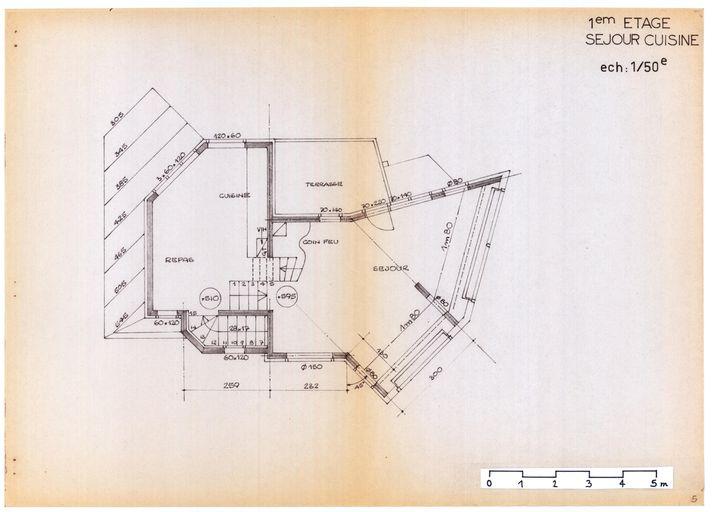 Plan du 1er étage / J. Labro, 1979 (A. privées J. Labro)