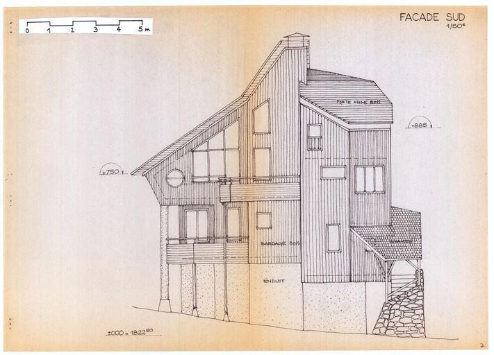 Elévation sud / J/ Labro, 1979 (A. privées J. Labro)