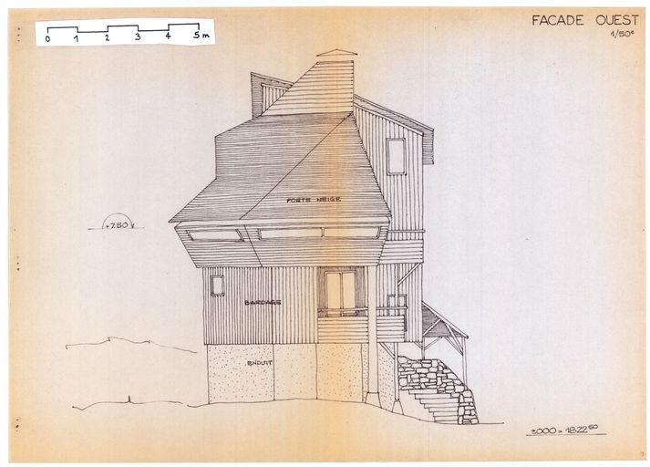 Elévation ouest / J. Labro, 1979 (A. privées J. Labro)