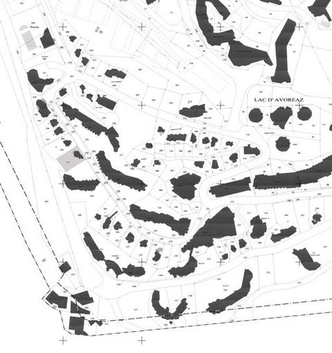 Plan masse. Extrait du plan cadastral