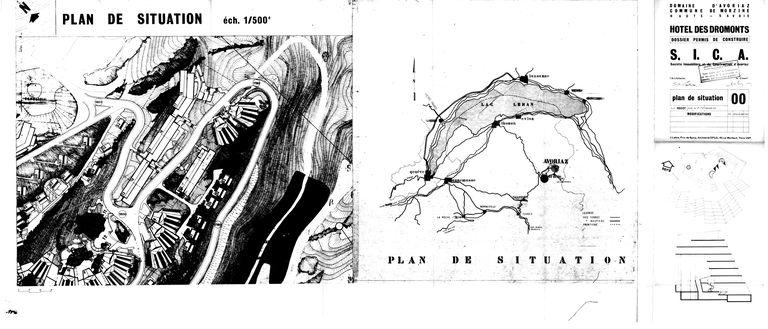 Projet Jacques Labro. Plan de situation / J. Labro, juillet 1965 (AC Morzine)