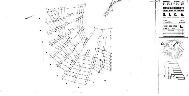 Projet Jacques Labro. Epure des cotes / J. Labro, juillet 1965 (AC Morzine)