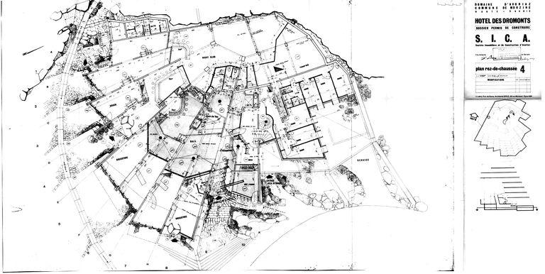 Projet Jacques Labro. Plan du rez-de-chaussée / J. Labro, juillet 1965 (AC Morzine)