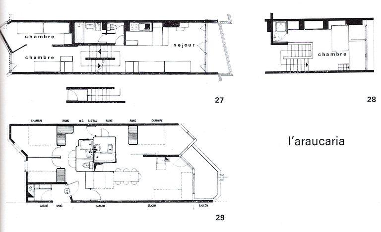 Plan d'appartements de 3-4 pièces. In : <<Recherche et Architecture>>, n° 2, 1970