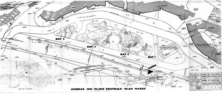 Plan masse. Plan de situation / J. Labro, A. Wujek, 17 novembre 1982 (AC Morzine)