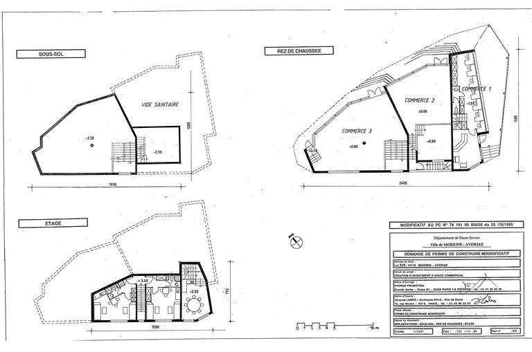 Deuxième projet, novembre 1996. Plans / J. Labro, 15 novembre 1996 (AC Morzine)