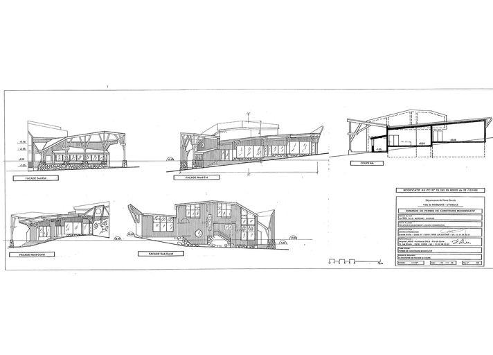 Deuxième projet, novembre 1996. Coupes et élévations / J. Labro, 15 novembre 1996 (AC Morzine)