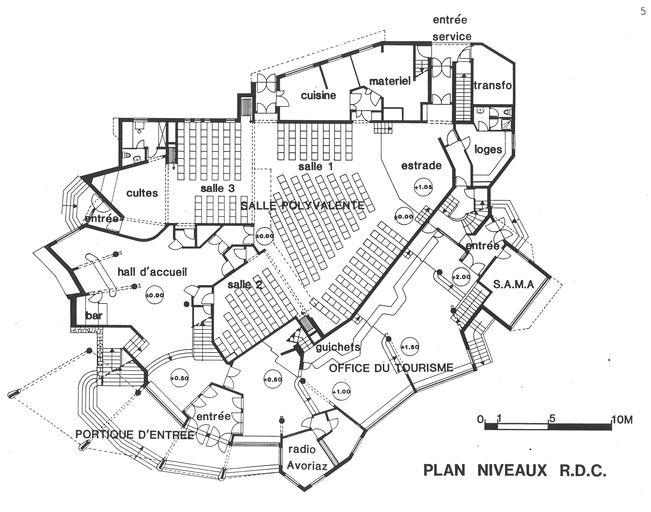 Plan du rez-de-chaussée. Ech. 1 : 200 (AC Morzine)